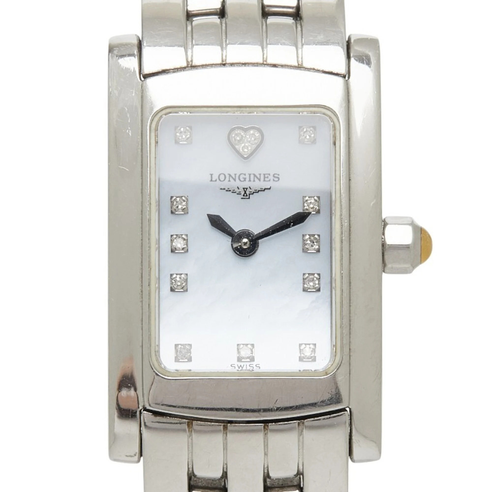 Longines DolceVita 14P Diamond Index Watch L5.158.4 Quartz Blue Dial Stainles...